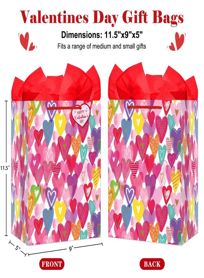 D4DREAM Valentine's Day Gift Bags - 11.5'' Medium Valentines Heart Gift Bag with Tissue Paper and Tag for Her Him - Valentines Gifts for Boyfriend Girlfriend Men Women Wife Husband - Image 5